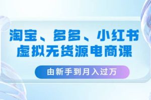 淘寶、多多、小紅書-虛擬無貨源電商課（3套課程）