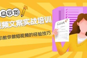 短視頻文案實戰(zhàn)培訓：從0到1教你做短視頻的經驗技巧（19節(jié)課）