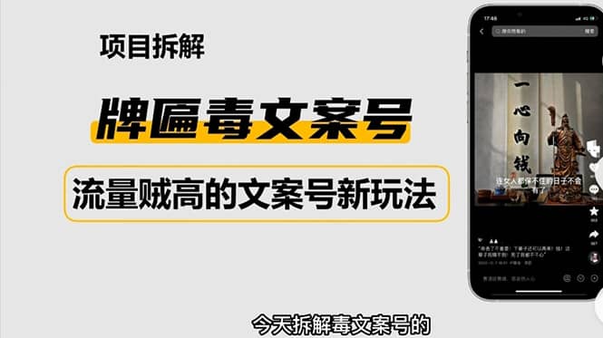 2023抖音快手毒文案新玩法，牌匾文案號，起號快易變現插圖