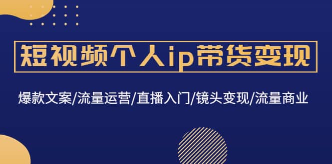 短視頻個人ip帶貨變現：爆款文案/流量運營/直播入門/鏡頭變現/流量商業插圖