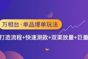 萬相臺(tái)·單品爆單玩法，單爆打造流程 快速測(cè)款 雙渠放量 巨量引爆