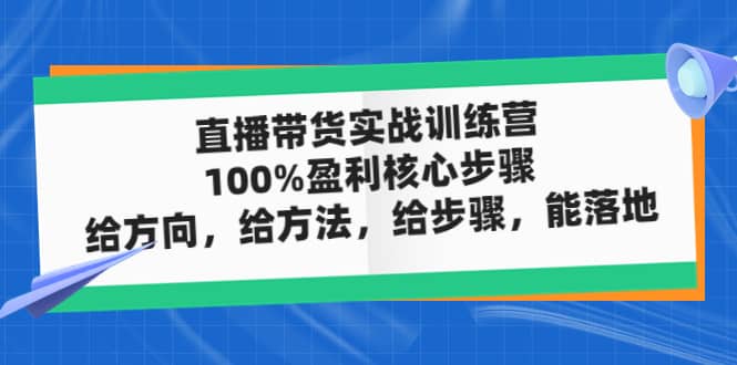 直播帶貨實戰訓練營：100%盈利核心步驟，給方向，給方法，給步驟，能落地插圖
