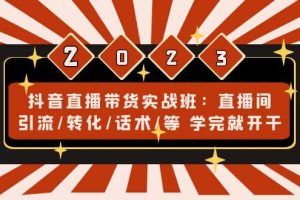 抖音直播帶貨實戰班：直播間引流/轉化/話術/等 學完就開干(無水印)