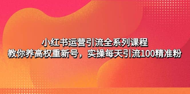 小紅書運營引流全系列課程：教你養高權重新號插圖