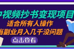 中視頻抄書變現項目：適合所有人操作