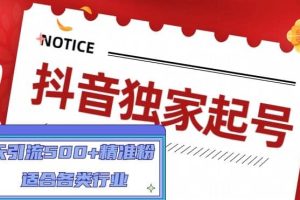 抖音獨(dú)家起號，適合各類行業(yè)（9節(jié)視頻課）