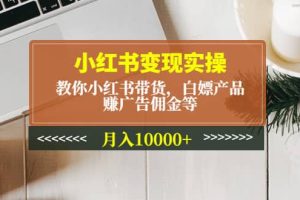 小紅書變現實操：教你小紅書帶貨，白嫖產品，賺廣告傭金等