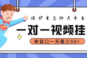 最新保護生態一對一視頻掛機聊天項目，單窗口一天最少50 【永久腳本 教程】