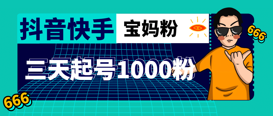 抖音快手三天起號漲粉1000寶媽粉絲的核心方法【詳細玩法教程】插圖
