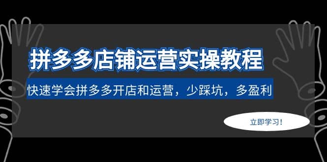 拼多多店鋪運營實操教程：快速學會拼多多開店和運營，少踩坑，多盈利插圖