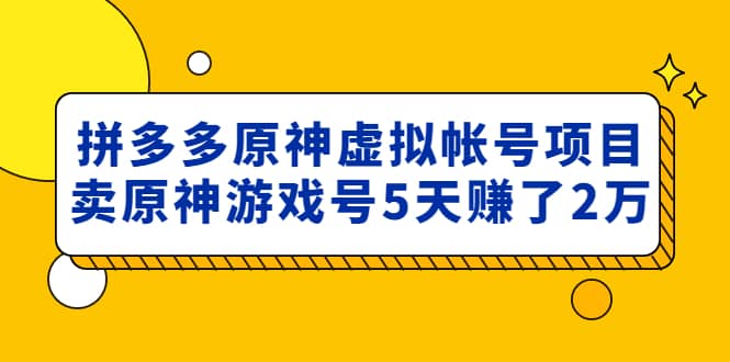外面賣2980的拼多多原神虛擬帳號項目插圖