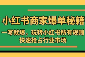 小紅書·商家爆單秘籍：一寫就爆，玩轉小紅書所有規則，快速搶占行業市場