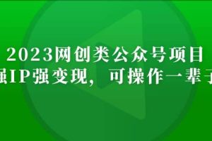 2023網創類公眾號項目，強IP強變現，可操作一輩子