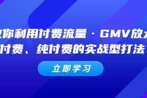 教你利用付費(fèi)流量·GMV放大，微付費(fèi)、純付費(fèi)的實(shí)戰(zhàn)型打法