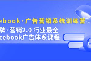 Facebook·廣告營(yíng)銷系統(tǒng)訓(xùn)練營(yíng)：金牌·營(yíng)銷2.0 行業(yè)最全Facebook廣告·體系