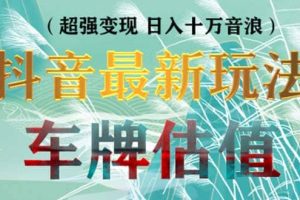 抖音最新無人直播變現直播車牌估值玩法項目 輕松日賺幾百 【詳細玩法教程】