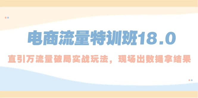 電商流量特訓班18.0，直引萬流量破局實操玩法，現場出數據拿結果插圖