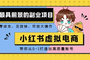 小紅書(shū)藍(lán)海大市場(chǎng)虛擬電商項(xiàng)目，手把手帶你打造出高質(zhì)量紅薯賬號(hào)