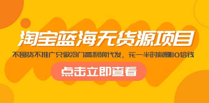 淘寶藍海無貨源項目，不囤貨不推廣只做冷門高利潤代發插圖