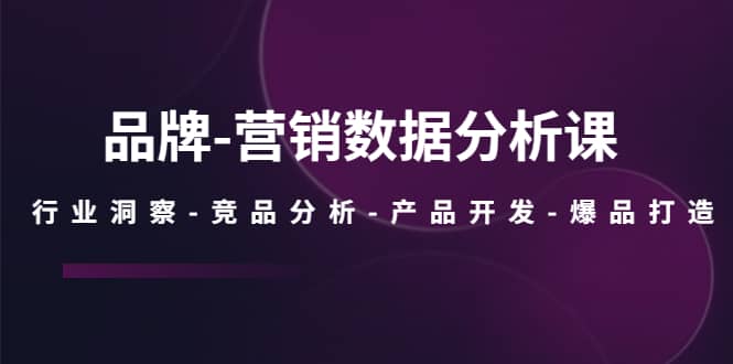品牌-營銷數據分析課，行業洞察-競品分析-產品開發-爆品打造插圖