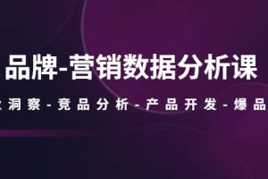 品牌-營銷數據分析課，行業洞察-競品分析-產品開發-爆品打造