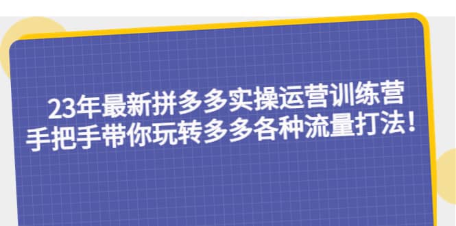23年最新拼多多實操運營訓練營：手把手帶你玩轉(zhuǎn)多多各種流量打法！插圖