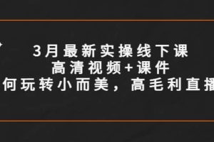 3月最新實操線下課高清視頻 課件，如何玩轉小而美，高毛利直播間