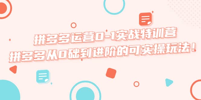 拼多多運(yùn)營0-1實(shí)戰(zhàn)特訓(xùn)營，拼多多從0礎(chǔ)到進(jìn)階的可實(shí)操玩法插圖
