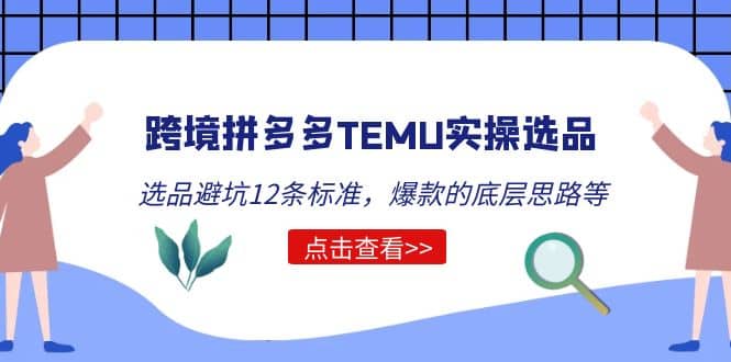 跨境拼多多TEMU實操選品運營方法，選品避坑12條標準，爆款的底層思路等插圖