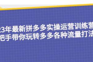 23年最新拼多多實操運營訓練營：手把手帶你玩轉(zhuǎn)多多各種流量打法！