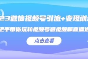 2023微信視頻號(hào)引流 變現(xiàn)訓(xùn)練營：手把手帶你玩轉(zhuǎn)視頻號(hào)短視頻和直播運(yùn)營