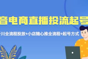 抖音電商直播投流起號課程 巨量千川全流程投放 小店隨心推全流程 起號方式