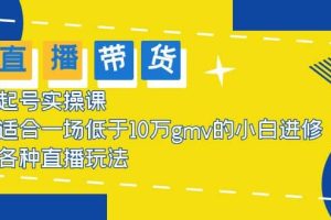 2023直播帶貨起號(hào)實(shí)操課，適合一場(chǎng)低于·10萬(wàn)gmv的小白進(jìn)修 各種直播玩法