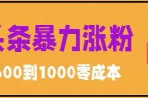 微頭條暴力漲粉技巧搬運文案就能漲幾萬粉絲，簡單0成本，日賺600