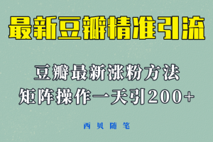 矩陣操作，一天引流200 ，23年最新的豆瓣引流方法！