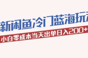 2023最新閑魚冷門藍(lán)海玩法，小白零成本當(dāng)天出單日入200