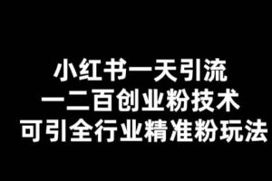 【引流必備】小紅書一天引流一二百創業粉技術，可引全行業精準粉玩法
