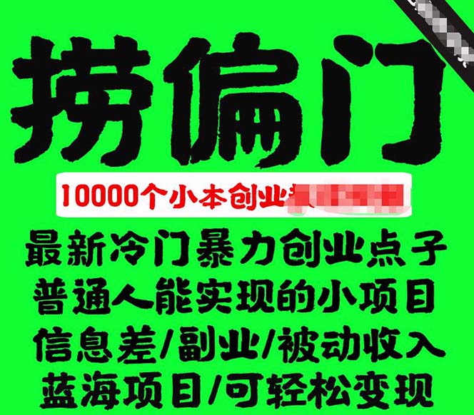 千款撈偏門小本創(chuàng)業(yè)小項(xiàng)目，總有一款適合你【無(wú)水印】插圖