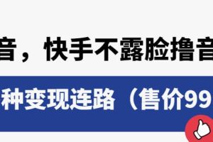抖音，快手不露臉擼音浪項(xiàng)目，多種變現(xiàn)連路（售價(jià)998）