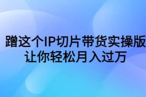 蹭這個IP切片帶貨實操版，讓你輕松月入過萬（教程 素材）