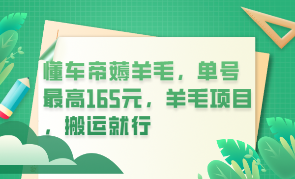懂車帝薅羊毛，單號(hào)最高165元，羊毛項(xiàng)目，搬運(yùn)就行插圖