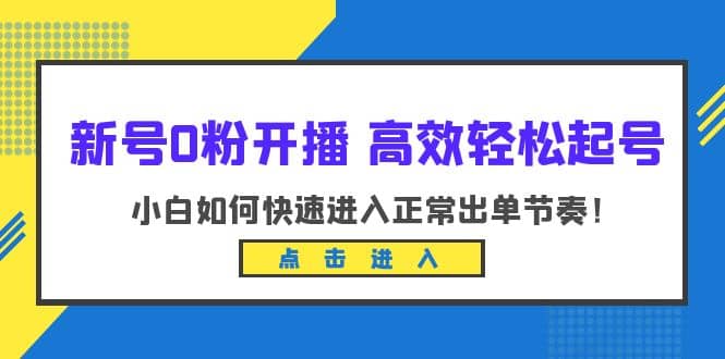 新號0粉開播-高效輕松起號：小白如何快速進入正常出單節(jié)奏（10節(jié)課）插圖