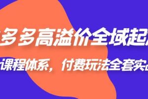 拼多多-高溢價 全域 起爆，6大課程體系，付費玩法全套實戰