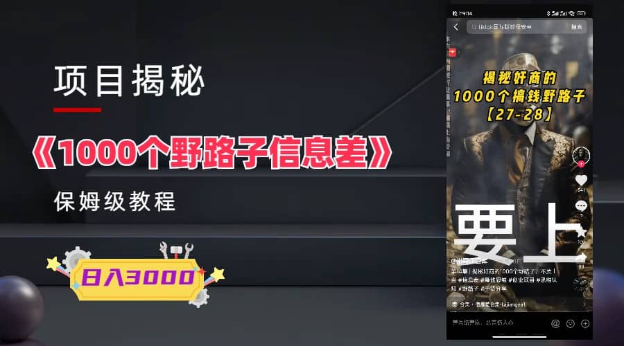 1000個野路子信息差保姆式教程-單日變現(xiàn)3000 的玩法解密插圖