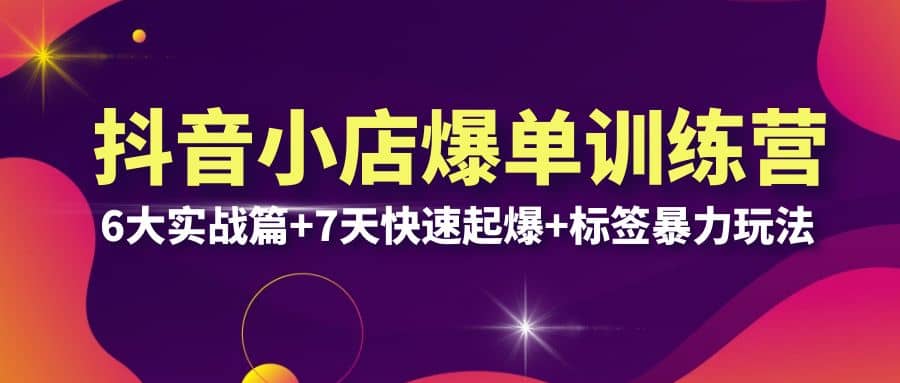 抖音小店爆單訓練營VIP線下課：6大實戰(zhàn)篇 7天快速起爆 標簽暴力玩法(32節(jié))插圖