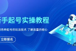 新手起號實操教程，掌握各種起號的玩法技術(shù)，了解流量的核心