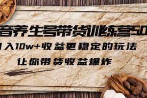 抖音養(yǎng)生號(hào)帶貨·訓(xùn)練營5.0 月入10w 穩(wěn)定玩法 讓你帶貨收益爆炸(更新)