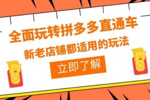 全面玩轉拼多多直通車，新老店鋪都適用的玩法（12節精華課）