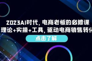 2023AI·時代，電商老板的必修課，理論 實操 工具，驅動電商銷售轉化