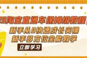 2023淘寶直通車保姆級教程：新手從0快速成長實操，新手多方位全能教學